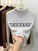 Top de Malla como Capa Base para Mujer, Cuello Alto Medio, Top de Lentejuelas, Corte Ajustado, Sin Planchar, Suministro Transfronterizo, Cuello Alto Medio, Sin Planchar