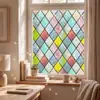 Película electrostática para vidrio con coloridas pegatinas decorativas de flor de papel de ventana láser 3D para puertas de vidrio de baño y cocina, pegatinas de ventana sin adhesivo que protegen la privacidad