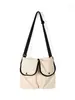 Bolso Cruzado de Nylon Vintage con Múltiples Bolsillos Estilo Workwear de Nicho Nuevo Bolso de Mano Versátil Simple Bolso de Hombro