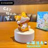 Cien Mau Estilo Original de Talla de Madera Postura de Pie Miau Miau Adornos de Muñeca de Resina Lindo Muppet Decoraciones Creativas para el Hogar y Escritorio