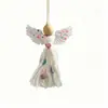 Decoração de Natal Anjinho Branco Tecido à Mão Enfeite para Árvore de Natal Decoração de Carro Decoração de Parede Festa de Festival
