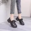 Zapatos de mujer de piel con cordones, nueva colección otoño 2026, suela gruesa, suela blanda, mocasines cómodos y versátiles para mujeres de mediana edad y mayores