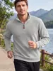 Suéter de malha masculino com gola alta e textura waffle, para exportação, disponível na Wish, coleção primavera/outono, cor sólida, listras verticais, manga longa, moletom esportivo