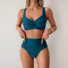 Traje de baño para mujer 2025 al por mayor Bikini transfronterizo Estilo europeo y americano Traje de baño de dos piezas Comercio exterior Cintura alta Modelo nuevo