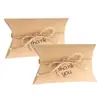 50 Piezas Caja de Dulces tipo Almohada de Papel Kraft Caja de Regalo de Boda Etiqueta en Blanco Marrón con Forma de Corazón Decoración de Fiesta Cuerda de Yute