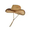 Sombreros de Jazz Transfronterizos Europeos y Americanos, Sombreros de Vaquero Occidental, Sombreros de Estilo Étnico Retro para Mujer, Sombreros de Paja de Verano con Protección Solar