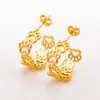 Pendientes de Acero de Titanio Estilo Ins Espigas Flores Hojas Pendientes Pendientes Pendientes de Acero Inoxidable Oro 8K Pendientes de Gama Alta para Mujeres