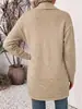 Bestseller transfronteiriço: cardigã de tricô de comprimento médio, simples e elegante, com design clean e sofisticado, frente de abotoamento duplo e textura requintada