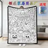 26 Amazon Nuevo Producto Más Vendido Halloween Pincel Manta Blanco y Negro Padre-Hijo Hecho a Mano Colorear Franela Manta