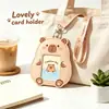 Colgante accesorio porta-tarjetas capibara con forma especial de PU, porta-tarjetas de cuero cultural y creativo, mercancía de celebridades, materiales de apoyo para fans, bolsa de tarjetas personalizada