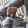 Reloj Mecánico Automático Parcial Tourbillon de Moda Casual con Esfera Grande para Hombre Forsining Fuxini