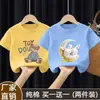 Estilo Caliente de Verano Manga Corta Niñas Camiseta de Manga Corta 100% Algodón Verano 2025 Nuevo Estilo Tops y Camisetas para Niñas