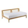 Patio al aire libre Anti-corrosión Teca Mimbre Minimalista Silla de Ocio Nórdico Madera Maciza Asiento Mimbre Silla Reclinable Combinación Sofá