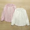 Camisa japonesa pequeña fresca de cuello mao de algodón lavado de manga larga para mujer 2025 primavera camisa casual artística al por mayor