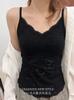 Outono e Inverno Feminino Costas Bonitas 6882 # Camisola Termostática de Renda Francesa com Alças Finas Sexy e Decote V com Amarração na Taça.