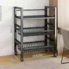 Estante de Almacenamiento de Cocina al por Mayor, Estante de Almacenamiento con Ruedas, Extra Grueso, De Pie, Reforzado, Multicapa, Soporte para Horno de Microondas, Engrosado