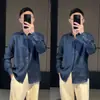 Moda Estilo Minimalista Luxo Leve Alto Padrão Masculino Casual Confortável Amigo da Pele Camisa Verão Cor Sólida Versátil Simples Top