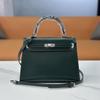 2026 Novo Modelo Bolsa Mini Feminina Couro Genuíno Caixa Couro Patente Brilhante Bolsa Kelly Bolsa de Mão Bolsa de Ombro