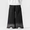 2024 outono e inverno novo plus size japonês solto calças de pernas largas jeans vento Yamamoto esfregão chão gradiente calças casuais