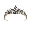 Corona de Lujo Negra Vintage Barroca Tiara de Novia Vestido de Boda Boda Cumpleaños 18 Corona Femenina 2024 Nuevo