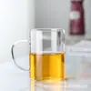 Juego de Vasos de Vidrio de Borosilicato para el Hogar Sala de Estar Vaso de Agua Vaso de Jugo Vaso Pequeño para Té de Burbujas Vaso con Asa de Colores Vaso para Beber