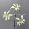 3 Cabezas de Lirios Dorados sin Hojas, Pared de Flores Artificiales para Bodas, Decoración Suave para Arreglos de Piso, Arreglos Florales para Campos Deportivos, Decoraciones de Escaleras y Sets de Fotografía