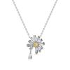 Collar de Plata de Ley 925 Margarita Japonesa y Coreana para Mujer Ins Original Nicho No se Desvanece Cadena para Clavícula Pequeña Fresca Accesorios