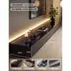 Mueble de TV de pie simple y moderno para la sala de estar, negro, aspecto de alta gama, modelo estrecho para espacios pequeños