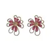 Aretes Flor de Diamante Aguja de Plata Diseño Nuevo Exagerado de Personalidad Europea y Americana Aretes Elegantes Pendientes de Moda de Lujo Ligero para Mujeres