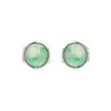 Pendientes de Plata de Ley S925 Incrustados de Esmeralda Verde Africana Pendientes Bambú Redondo Exquisitos Antiguos Moda Versátil