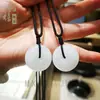 Colgante de Jade Blanco de Xinjiang Grado A Natural, Colgante de Buda, Grado Grasa de Oveja, Colgante de Collar con Colgante de Jade Blanco de Seda Dorada