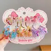 Personaje de Dibujos Animados Infantil Banda para el Cabello Rosa Niña Bebé Gato Brillante Tarjeta Independiente 5 Pares Set de Diademas para Jardín de Infancia