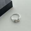 Anillo de fin de semana de nicho coreano de plata de ley 925 con nudo vintage, simple, combinable y ajustable.