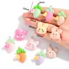 Colgante de Conejo Zanahoria de Resina Lindo de Dibujos Animados Accesorios de Joyería DIY Colgante para Pulsera Llavero W495