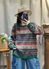 Suéter Jacquard para Mujer 2026 Otoño/Invierno Nuevo Llegado Estilo Coreano Holgado Casual Cuello Redondo Jersey Estilo Perezoso Tejido MMHT