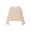 Nuevo Cárdigan de Manga Larga de Acetato y Lino para Mujer, Sencillo y Versátil, Corte Holgado, Adelgazante, Cómodo, Agradable para la Piel Chaqueta Superior