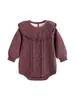 Mameluco para Niña 100% Forro Polar Cuello Volante Grueso Tejido En Stock Otoño e Invierno Calentito para Gateo Ropa para Niños de Exterior