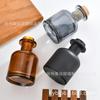 No ignífugo Botella de Aromaterapia Barriga Grande Botella Vacía Vidrio Transparente Botella Pequeña Flor Seca Planta Aroma Aceite Esencial Varilla Volátil Botella de Aroma