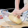 Tazón grueso de vidrio de borosilicato, tazón transparente para ensaladas, tazón grande antiadherente para mezclar, tazón para hornear y batir huevos, resistente a altas temperaturas