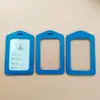 Portatarjetas de Cuero Grueso Transparente de Doble Cara en Stock para Tarjeta de Identificación de Empleado Titular de Tarjeta de Acceso Marca de Fábrica Portatarjetas de Cuero Venta al por Mayor