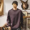 Camiseta de manga larga retro americana de peso pesado 300g para hombre, nueva colección otoño 2026, sudadera de cuello redondo, top holgado para hombre, adecuado para primavera y otoño
