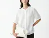 Camisa de gasa de algodón de manga corta transfronteriza europea y americana 2026 para mujer, nueva moda de verano casual versátil holgada de algodón y lino