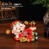 Mecedora Dibujo Animado Dios de la Fortuna Mascota de Té Adorno, Modelo Nuevo, Lingote Giratorio, Lindo Regalo de Inauguración de Casa, Figura de Regalo de Año Nuevo