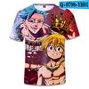 2019 Transfronterizo Japonés Nanatsu No Taizai Siete Pecados Camisetas de Manga Corta con Impresión Digital 3D para Hombres y Mujeres Verano