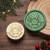 Nuevos sellos de lacre de la serie navideña con diseños de muñeco de nieve, Papá Noel y renos, hechos de latón para decoración de diarios