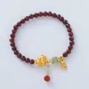 Pulseira de Granada Natural para o Ano do Cavalo, Fashion e de Alto Padrão, Atrai Riqueza e Boa Sorte, Joia de Pulseira do Zodíaco Cavalo