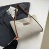 Bolsa de Ombro de Lona Urbana Simples de Grande Capacidade Inverno Nova Tendência Moda Cor Contrastante Casual Trabalho Deslocamento Bolsa Tote
