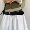 Cinturón Blanco Ancho de Alta Gama con Patrón de Cocodrilo Estilo Coreano para Mujer, Accesorio de Nicho para Vestidos y Jeans, Cinturón Decorativo de Cuero