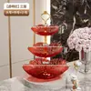 Bandeja de Doces e Frutas Secas para Sala de Estar, Uso Doméstico, Prato de Frutas Multicamadas de Luxo Leve, Bandeja de Frutas para Mesa de Centro, Petiscos para Recepção, Peça de Exposição de Sobremesas