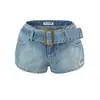 Shorts de Mezclilla con Cinturón Retro Americano para Mujer 2026 Nuevo Estilo de Verano Chica Popular Cintura Baja Sexy Ajustados al Cuerpo que Resaltan la Cadera Pantalones Cortos